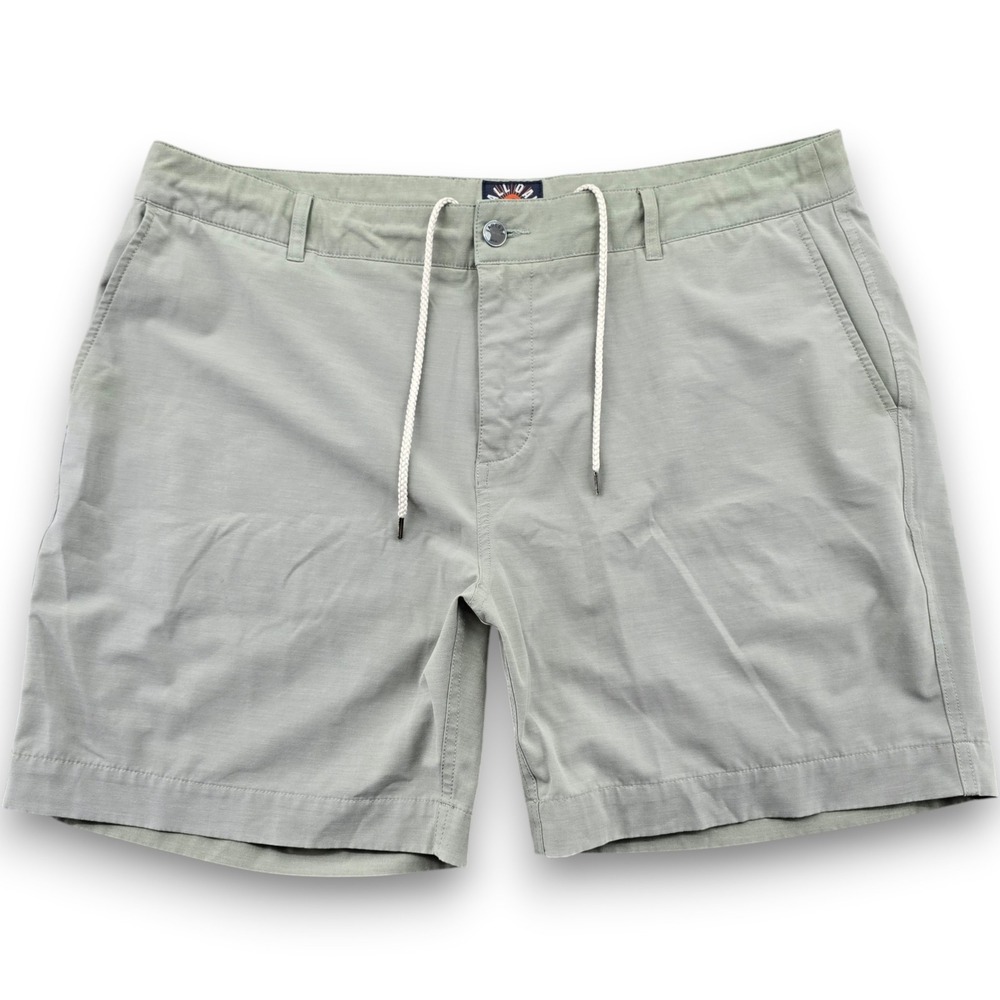 Faherty All Day Shorts Mens 38 Sage Green 7 Inseam Hybrid Stretch Quick Dry Swim